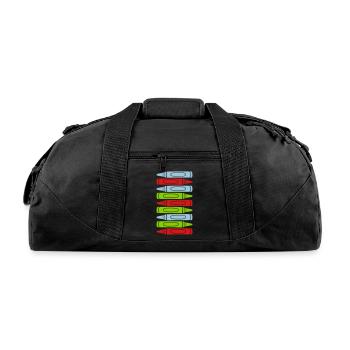 Many wax crayons cool - Recycled Duffel Bag - black - Front