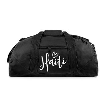 Haiti Heart Women's Love Haiti - Recycled Duffel Bag - black - Front