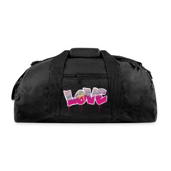 Love basic bubble - Recycled Duffel Bag - black - Front