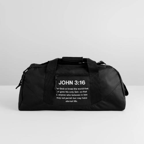 John 3:16 Christian Apparel â White - Recycled Duffel Bag