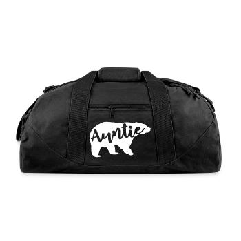 Aneisha Aunt Life Auntie Bear Camping Camper Campf - Recycled Duffel Bag - black - Front