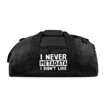 Metadata Scientist Analyst Machine Learning Funny - Recycled Duffel Bag - black - Front