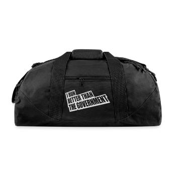 run better than government - Recycled Duffel Bag - black - Front