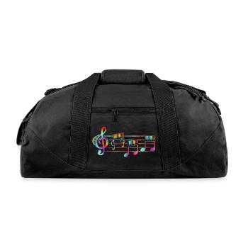 Treble Clef Keyboard Classical Music Notes - Recycled Duffel Bag - black - Front