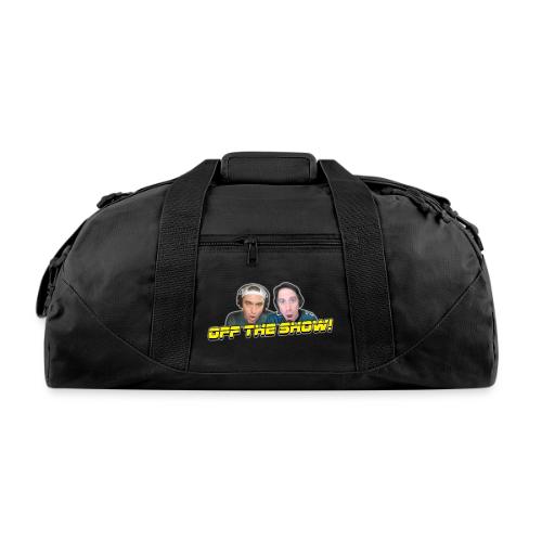 OFF THE SHOW! (horizontal, with glow) - Recycled Duffel Bag