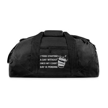 I TRIED STARTING A DAY WITHOUT COFFEE ONCE - Recycled Duffel Bag - black - Front