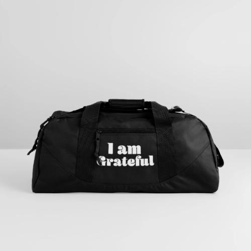 I Am Grateful Affirmation Quote Merch - Recycled Duffel Bag