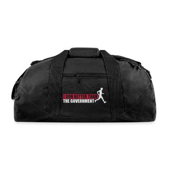 run better than government - Recycled Duffel Bag - black - Front