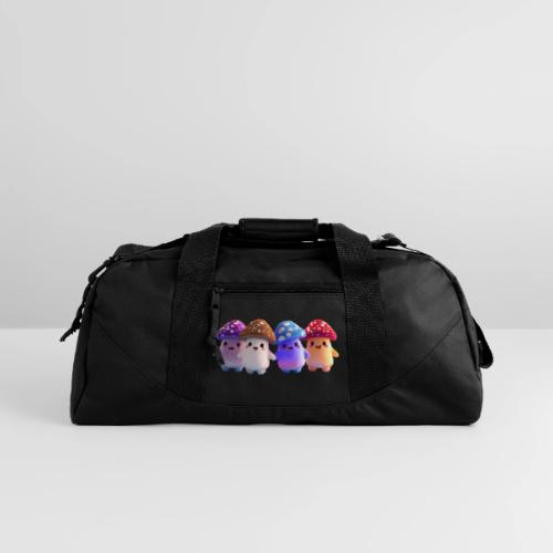 Colorful Cartoon Mushroom Quartet - Recycled Duffel Bag