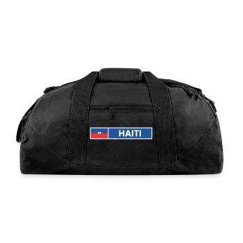Haiti Flag - Recycled Duffel Bag - black - Front