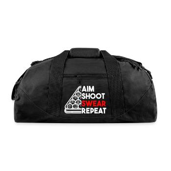 Billiard Pool Aim Shoot Swear - Recycled Duffel Bag - black - Front