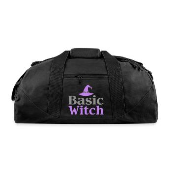 Basic Witch Halloween Saying Quote - Recycled Duffel Bag - black - Front