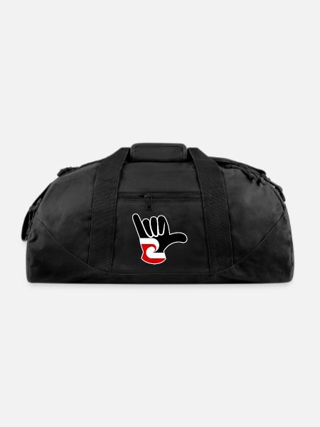 Maori flag Shaka - Recycled Duffel Bag - black