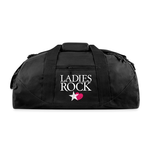 LADIES ROCK White Heart and Star - Recycled Duffel Bag