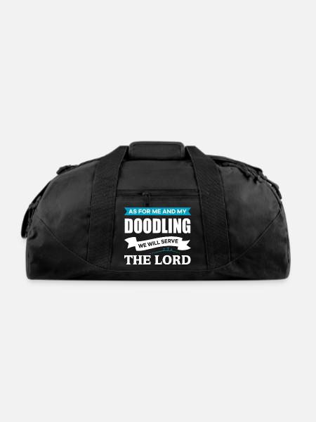 As For Me And My Doodling We Will Serve The Lord - Recycled Duffel Bag - black