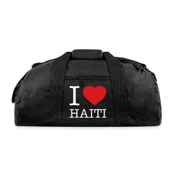 I LOVE HAITI - Recycled Duffel Bag - black - Front