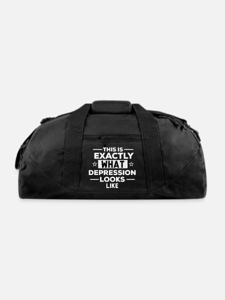 This Is Exactly What Depression Looks Like Funny - Recycled Duffel Bag - black