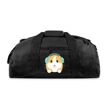 Cute Cavy Gift Dj Guinea Pig - Recycled Duffel Bag - black - Front