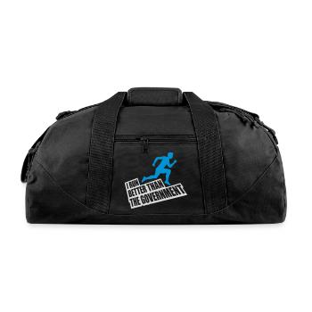 run better than government - Recycled Duffel Bag - black - Front