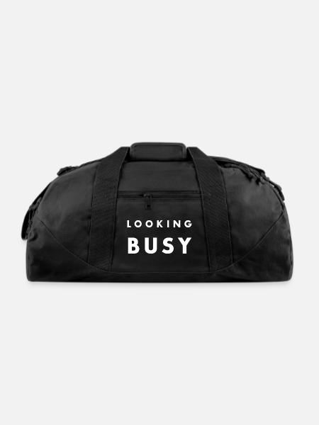 LOOKING BUSY: The Art of Appearances, Unique - Recycled Duffel Bag - black