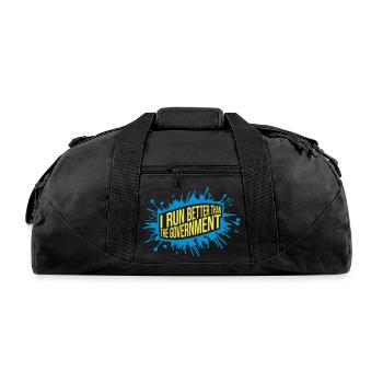 run better than government - Recycled Duffel Bag - black - Front