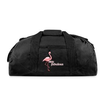 stay fabulous with flamingo - Recycled Duffel Bag - black - Front