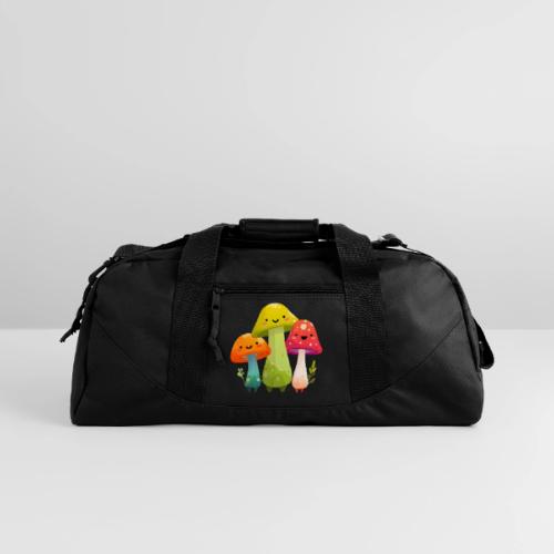 Trio of Happy Mushrooms - Recycled Duffel Bag