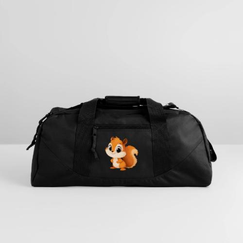 Playful Cartoon Squirrel with Big Innocent Eyes - Recycled Duffel Bag