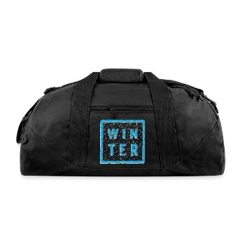 Winter Splatter Block Letters - Recycled Duffel Bag - black - Front