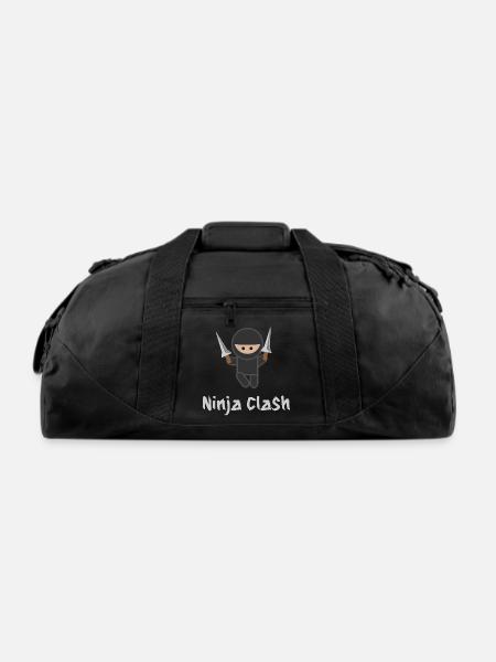 Ninja Clash Cartoon Kawaii - Recycled Duffel Bag - black