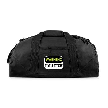 Warning im a dick - Recycled Duffel Bag - black - Front