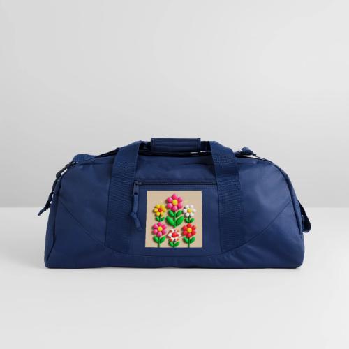 3D Flowers and Butterflies in Amber, Floral Design - Recycled Duffel Bag