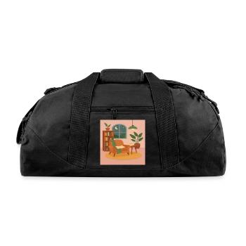 Cozy Night Reading Nook Design - Recycled Duffel Bag - black - Front