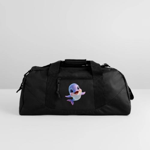 Purple-White Smiling Baby Dolphin - Recycled Duffel Bag