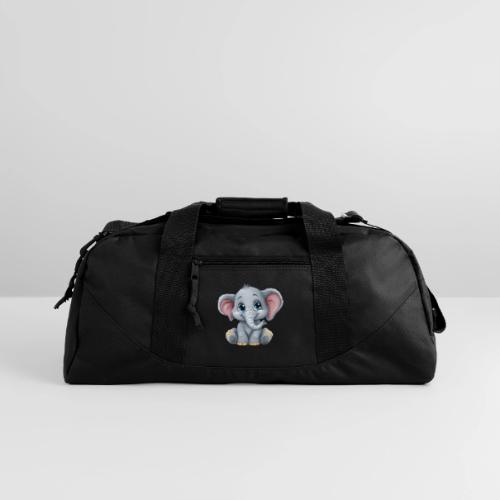 Sweet Cartoon Baby Elephant with Big Eyes - Recycled Duffel Bag