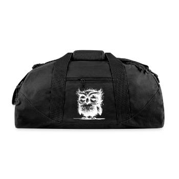 Owl I'm Not Grumpy, Just Sleepy - Recycled Duffel Bag - black - Front