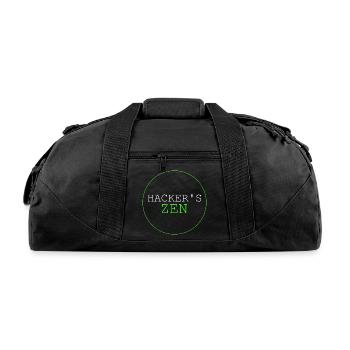Hacker's Zen Mindfulness Tech Design - Recycled Duffel Bag - black - Front