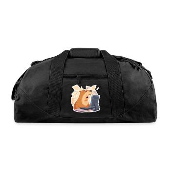 Funny Office Capybara - Deadline Approaching - Recycled Duffel Bag - black - Front