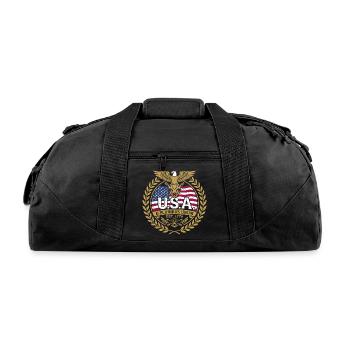 USA E Pluribus Unum Est 1776 Eagle Flag Crest - Recycled Duffel Bag - black - Front