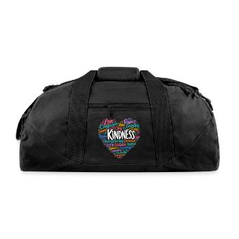 Kindness compassion empathy and respect - Recycled Duffel Bag - black - Front