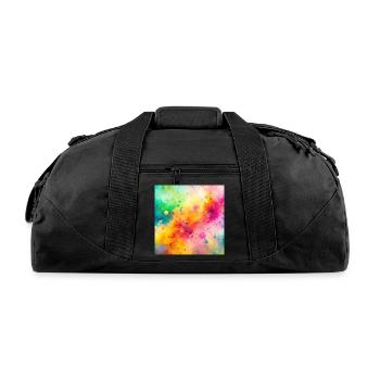 Rainbow Splash Abstract - Recycled Duffel Bag - black - Front