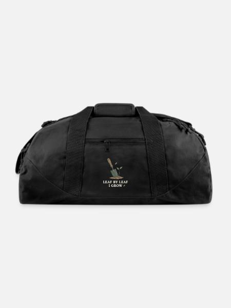 Leaf by Leaf I Grow - Recycled Duffel Bag - black