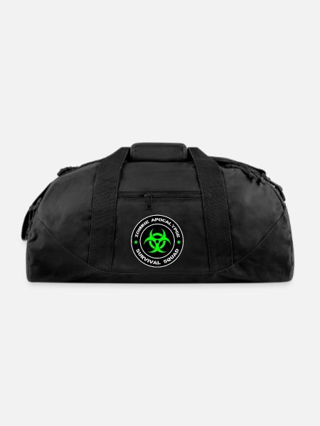 Zombie Biohazard Survival Squad - Recycled Duffel Bag - black