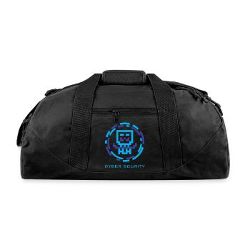 Cyber Shield Pixel Emblem - Recycled Duffel Bag - black - Front