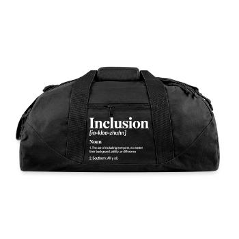 Inclusion Typography Emblem - Recycled Duffel Bag - black - Front