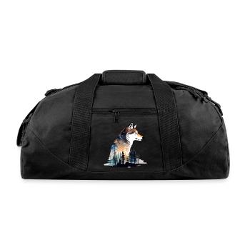 Wolf Pine Trees - Recycled Duffel Bag - black - Front