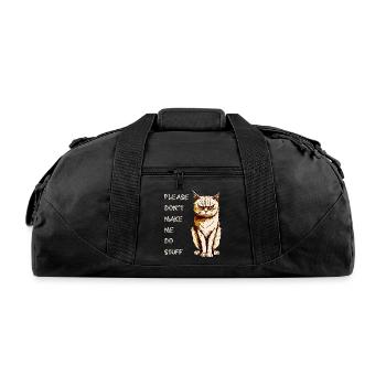 PLEASE DON'T MAKE ME DO STUFF - GRUMPY CAT - Recycled Duffel Bag - black - Front