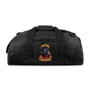 Lactose Tolerant -- Metal Design - Recycled Duffel Bag - black - Front