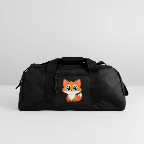 Adorable Cartoon Fox with Big Innocent Eyes - Recycled Duffel Bag