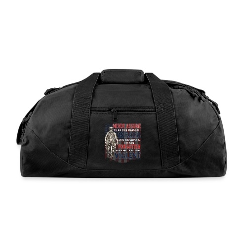 Never Assume - Recycled Duffel Bag